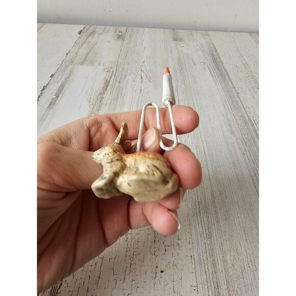 Vintage Easter bunny candle unique shabby chic spring decor unusual - Picture 7 of 8